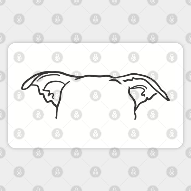 Mutt Ears, Dog Ears outline Magnet by russodesign